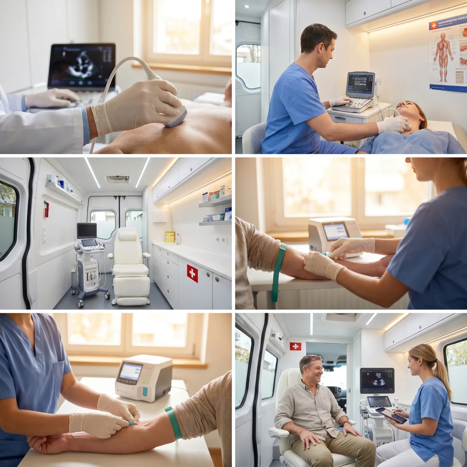 Healthcare professional with patient during screening