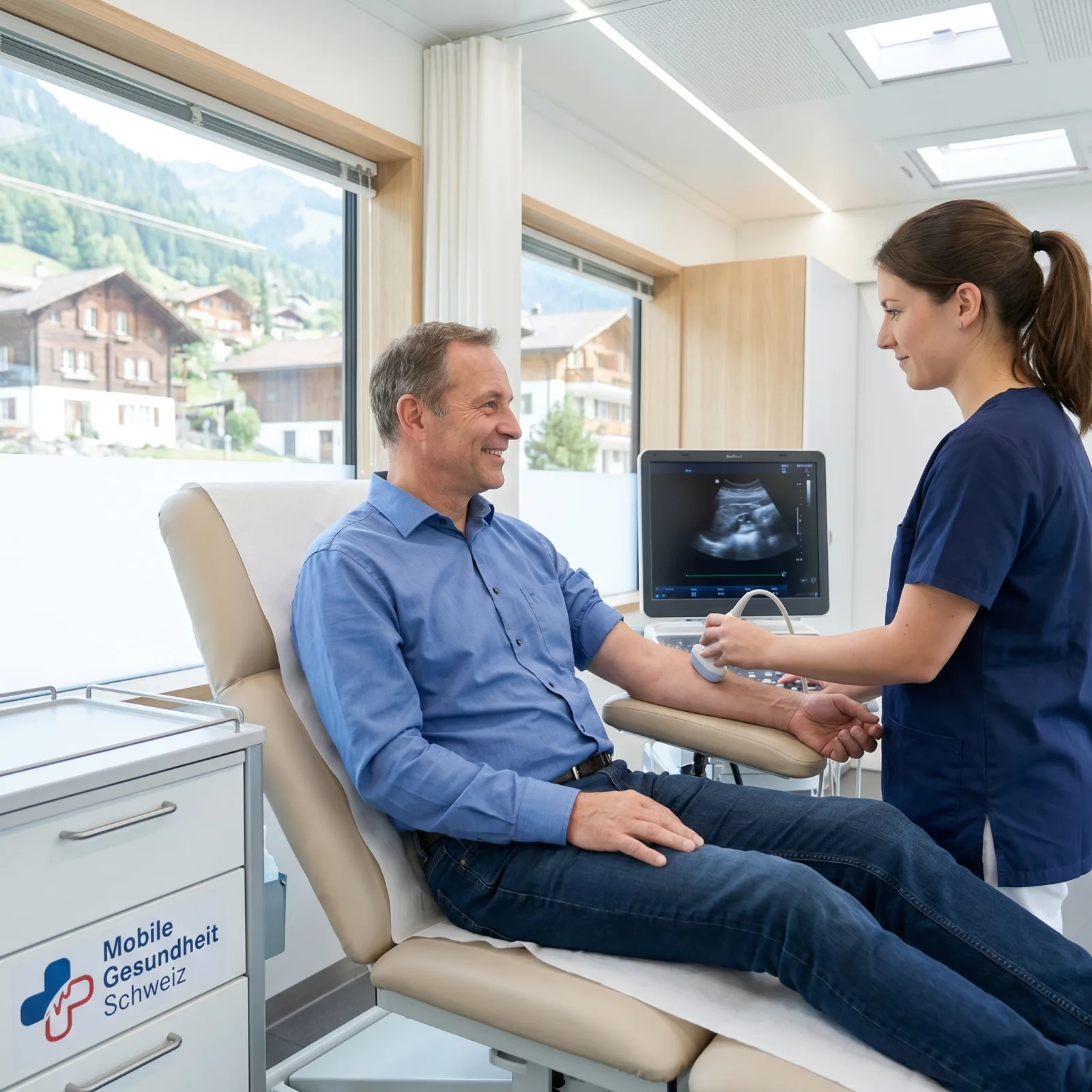 Vascular Doppler ultrasound on patient arm